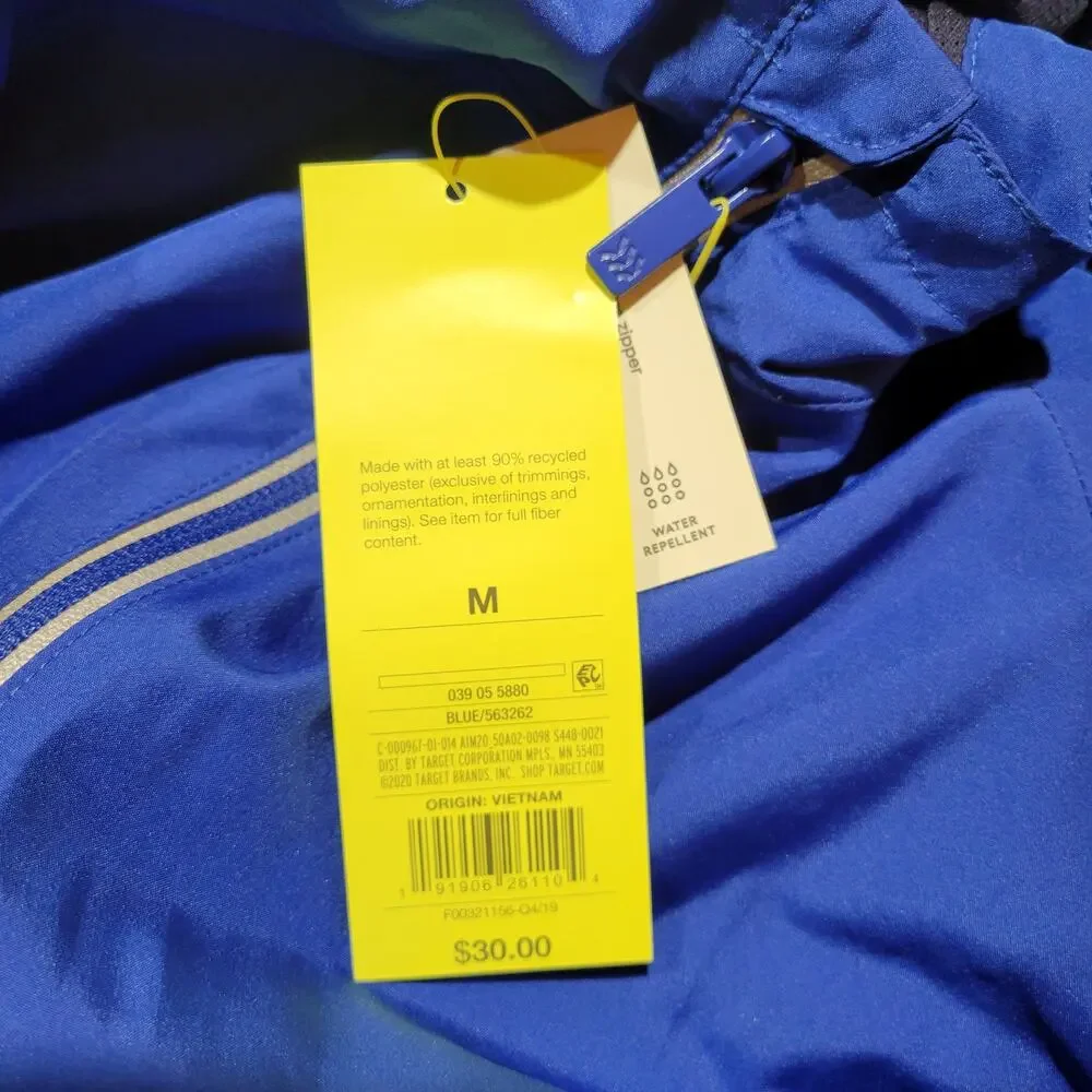 All in motion Kids Hooded Windbreaker, Blue, Size M, NWT